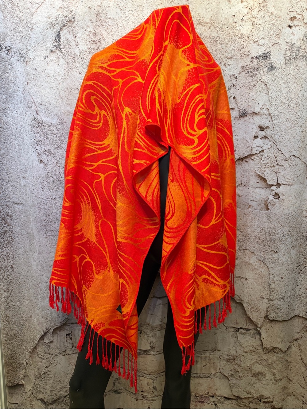 Orange/Red and Yellow Cashmere Scarf